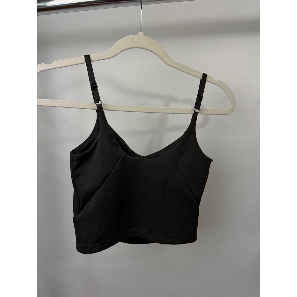 Sommer Ray Womens Black Adjustable Strap Crop Top Camisole with Shelf Bra S/P - Picture 2 of 9